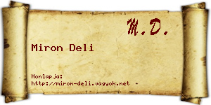 Miron Deli névjegykártya
